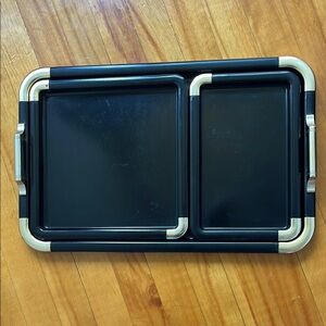 Black and gold 3 piece  Serving Tray